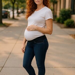 🌸 Isabel Maternity Skinny Jeans – Size 2 – Side Stretch Panels